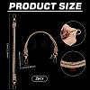 2Pcs Glass Rhinestone Rubber Cord Bag Handles FIND-PH0059-68B-2