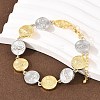 Flat Round with Virgin Mary Brass Link Chain for Women BJEW-K248-06B-GP-2