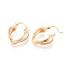 Brass Micro Pave Cubic Zirconia Heart Hoop Earrings EJEW-T048-36G-4
