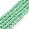 Electroplate Opaque Solid Color Glass Beads Strands EGLA-A044-P1mm-L14-2