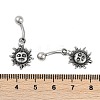 Sun 316 Surgical Stainless Steel Dangle Belly Button Rings EJEW-G416-08AS-5