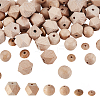 90Pcs 6 Styles Unfinished Wood European Beads WOOD-GA0001-85-1