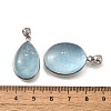 2Pcs Natural Aquamarine Pendants G-Z078-02P-2