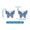 30Pcs 5 Colors Zinc Alloy Butterfly Jewelry Charms FIND-TA0001-61-6