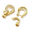 Brass with Clear Cubic Zirconia Fold Over Clasps KK-Z080-10G-2