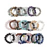 Round Natural & Synthetic Gemstone Beads Stretch Rings for Unisex G-C140-04-1