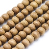 Natural Camphor Wood Beads Strands WOOD-P011-10-10mm-1