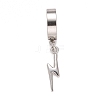 Stainless Steel Lightning Bolt Dangle Hoop Earrings EJEW-G286-02P-1