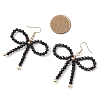 Bowknot Glass Beads Dangle Earrings for Women EJEW-JE06077-3