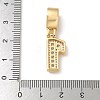 Brass Clear Cubic Zirconia European Dangle Charms LS-KK-R003-01G-01-4