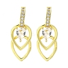 Brass Cubic Zirconia Hoop Earrings EJEW-M047-11G-1