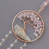 Tree of Life Natural Agate & Natural Crystal Chips Hanging Suncatchers RN-CBA387D-01G-3