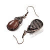 Synthetic Goldstone Teardrop Dangle Earrings EJEW-B055-01R-19-2