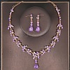 Teardrop Alloy Rhinestone Pendant Necklaces & Stud Dangle Earrings Sets FS-WGE9DA1-06-1