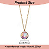 4Pcs 4 Style Luminous Glass Round Planet Pendant Necklaces Set NJEW-FI0001-02-2