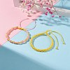 2Pcs 2 Colors Peach Blossom Braided Cord Bracelet BJEW-JB07610-01-2