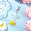 4Pcs Smiling Flower & Bowknot Acrylic Pendant Decorations HJEW-JM03857-4