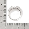 925 Sterling Silver Micro Pave Cubic Zirconia Adjustable Ring Settings STER-B003-13P-4