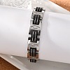 Great Valentines Day Gifts for Boyfriend 304 Stainless Steel Silicone Bracelets BJEW-I129-B-17