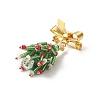 Christmas Theme Glass Beaded Tree Brooch JEWB-TA00009-3