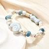 Handmade Porcelain Beads & Synthetic Howlite Beads Stretch Bracelets for Women BJEW-D307-01B-5
