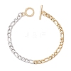 2Pcs 304 Stainless Steel Two Tone Figaro Chain Bracelets BJEW-JB13017-3