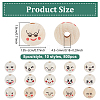 120Pcs 15 Styles Printed Wood European Beads WOOD-UN0001-22C-3