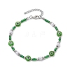 Handmade Evil Eye Lampwork & Glass Seed Beaded Anklets AJEW-AN00573-4