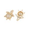 Brass Micro Pave Clear Cubic Zirconia Pendants KK-G535-02C-G-2