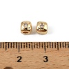 Brass Clear Cubic Zirconia Beads KK-D106-10G-3