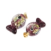 Handmade Dichroic Foil Lampwork Pendants DICH-G001-01G-10-2