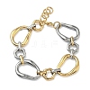 304 Stainless Steel Irregular Oval Link Chain Bracelets for Women BJEW-D456-05GP-03-4