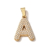 304 Stainless Steel Micro Pave Clear Cubic Zirconia Pendants CU-CBA703A-05G-A-1