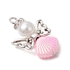 3Pcs 3 Colors Glass Pearl Pendants PALLOY-JF03471-4