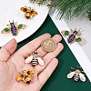 6Pcs 3 Styles Bees Enamel Pins JEWB-FH0002-58-8