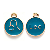 Alloy Enamel Pendants X-ENAM-S124-01B-05G-1