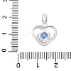 Pure Silver Cubic Zirconia Heart Charms STER-S008-02B-P-3