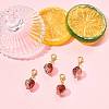 4Pcs Handmade Lampwork Strawberry Pendant Decorations HJEW-FS00041-02-7