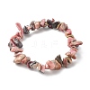 Chip Natural Rhodonite Stretch Beaded Bracelets for Kids BJEW-JB06305-04-1