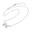 Brass Micro Pave Clear Cubic Zirconia 2 Acorn Pendant Necklaces NJEW-K311-02P-4
