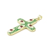 Real 18K Gold Plated Brass Enamel Pendants KK-A209-29G-3