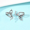 Plant 316 Stainless Steel Non- Piercing Cartilage Earrings AJEW-C044-10AS-2