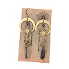Alloy Natural Quartz Crystal Dangle Earrings FS-WG5338F-01-4