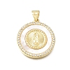 Brass Micro Pave Clear Cubic Zirconia Pendants CU-CBAF50C-16G-1