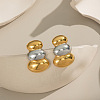 Two Tone 304 Stainless Steel Stud Earrings for Women FM7077-2