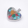 Natural & Synthetic Mixed Stone Pendants X-STAS-T043-01O-2