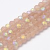 Half AB Color Plated Faceted Rondelle Glass Bead Strands X-EGLA-L007-F01-2mm-2