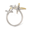 Star Brass Open Cuff Rings for Women RJEW-B062-14GP-3