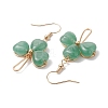 Natural Green Aventurine Pendants Dangle Earrings EJEW-JF02785-01-4