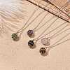 Natural Gemstone Cage Pendant Necklace with 304 Stainless Steel Cable Chains for Women NJEW-JN03905-01-2